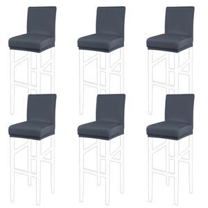 Stretch Bar Stool Covers Pub Counter Height Side Chair Slategray 6pcs